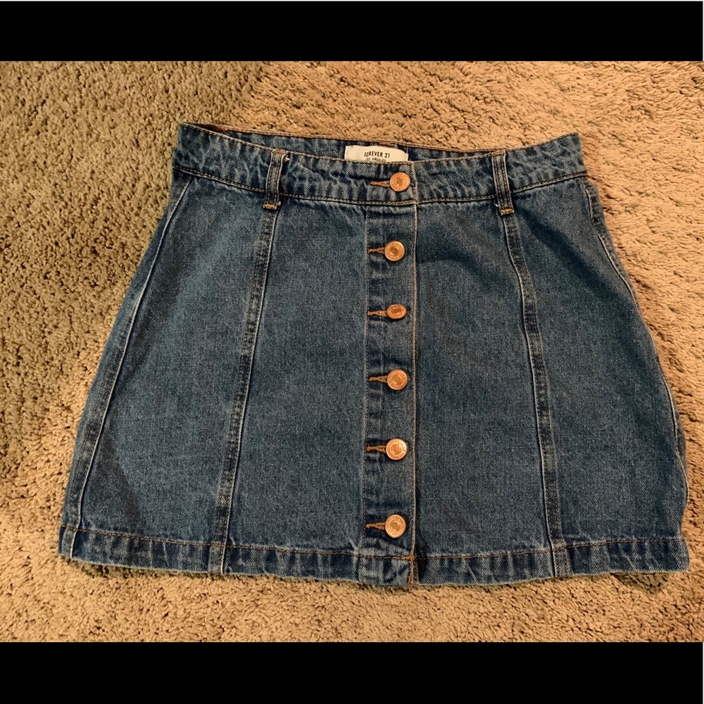 F21 mini jean skirt